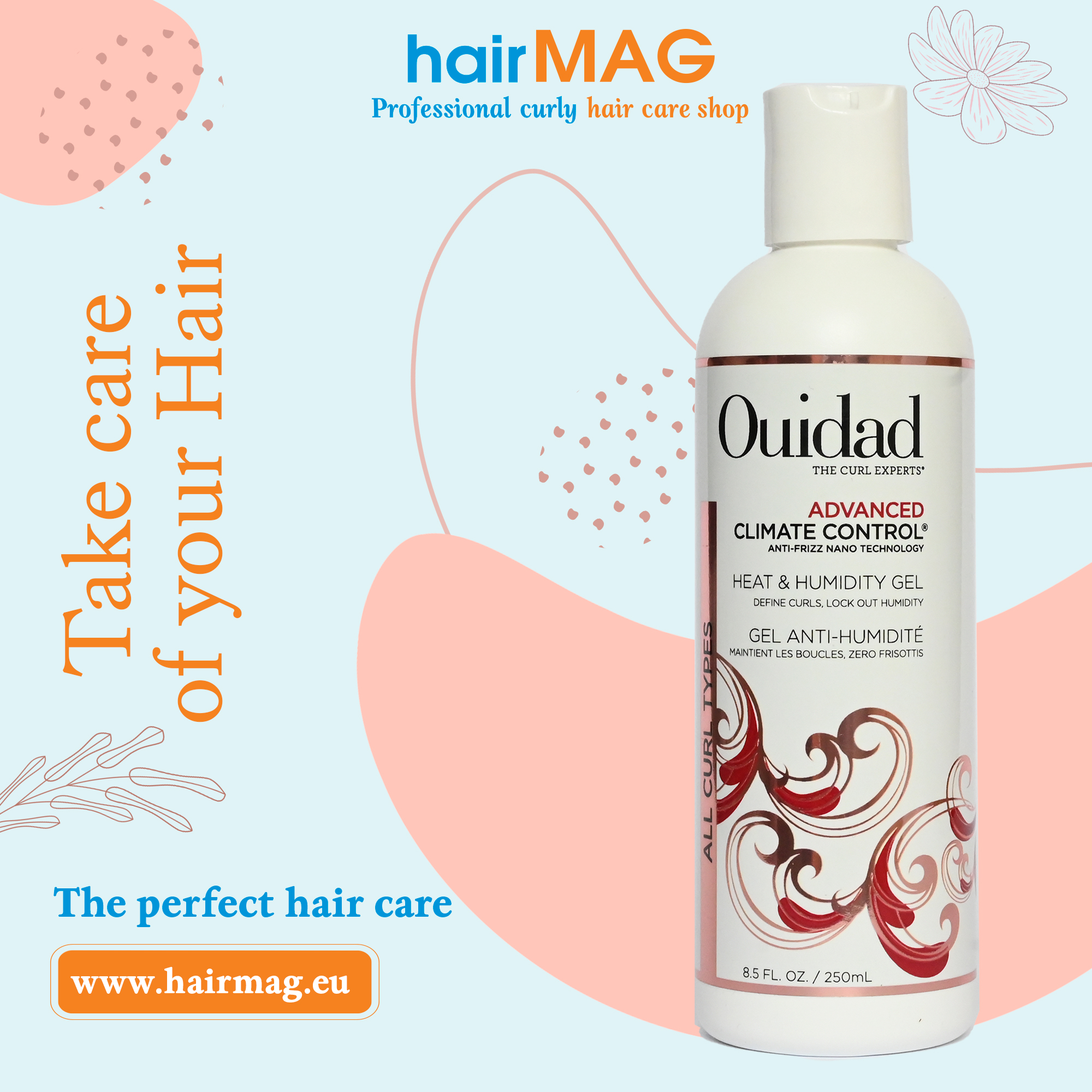 Ouidad Advanced Climate Control® Heat & Humidity Gel Гел за чуплива и къдрава коса с гъвкаво задържане