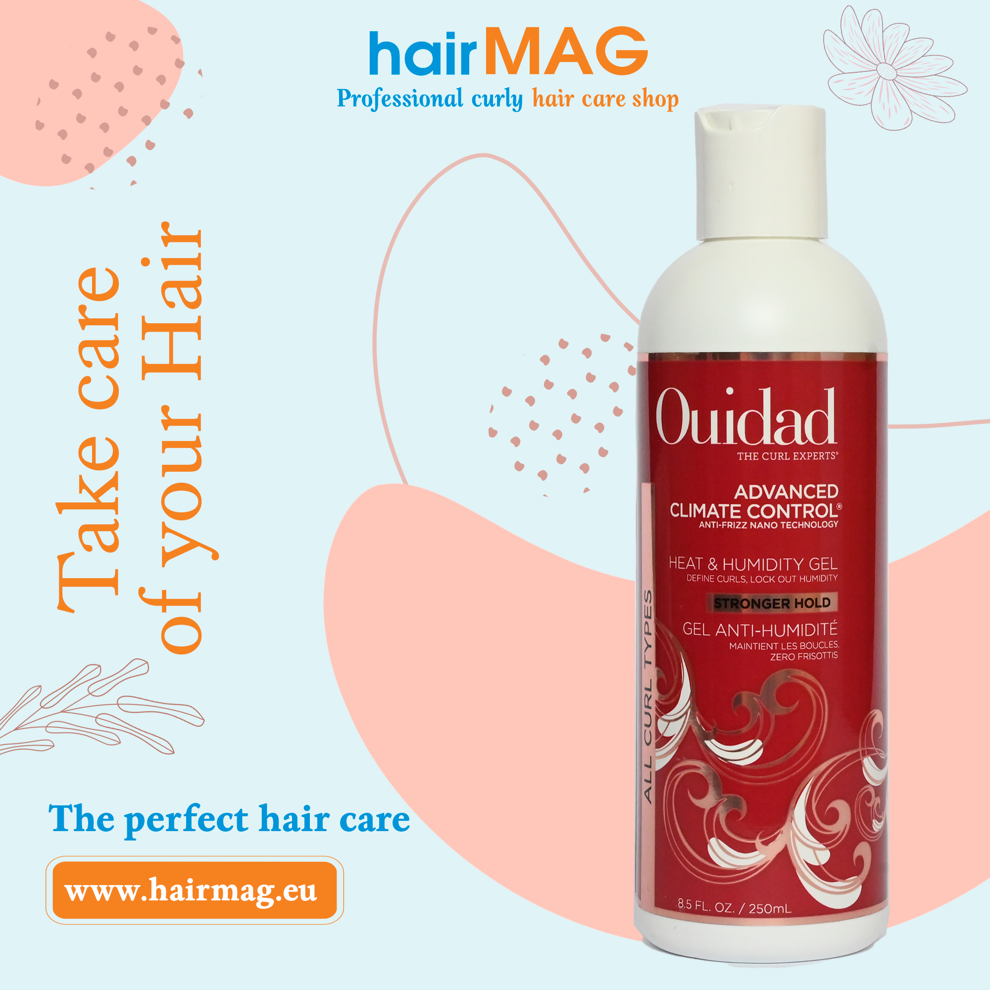 Ouidad Advanced Climate Control® Heat & Humidity Strong Gel Гел за чуплива и къдрава коса с силно задържане