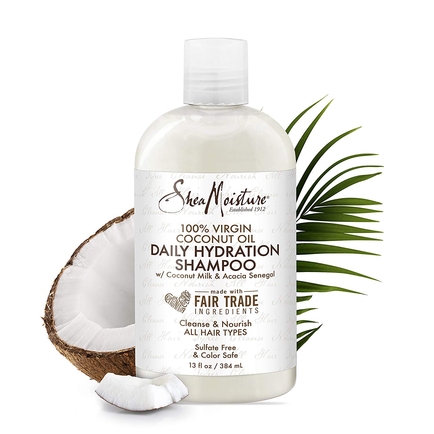 Ежедневен Хидратиращ шампоан без сулфати за всички типове коса Shea Moisture 100 % Virgin Coconut Oil384 ml